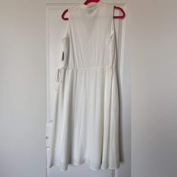 NWT - Anne Klein White Sleeveless Mid-Calf Tie Waist Dress - Picture 5 of 16